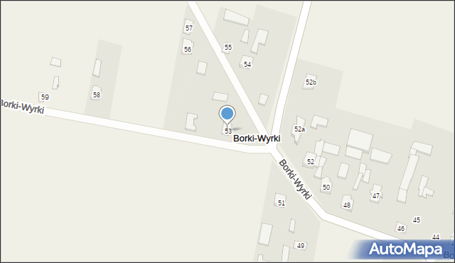 Borki-Wyrki, Borki-Wyrki, 53, mapa Borki-Wyrki