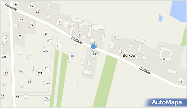 Borków, Borków, 19A, mapa Borków