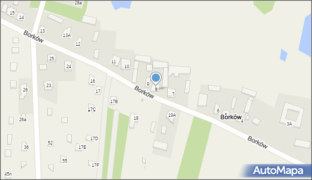 Borków, Borków, 8, mapa Borków