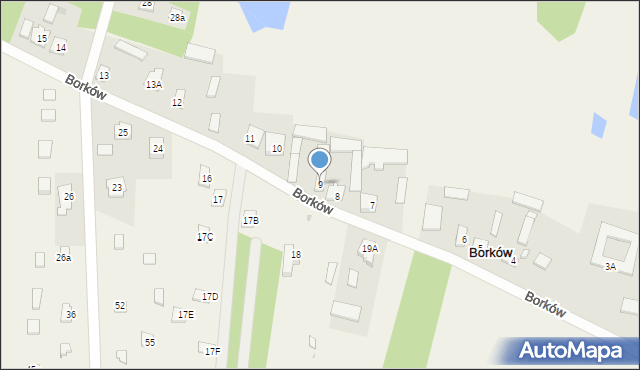 Borków, Borków, 9, mapa Borków