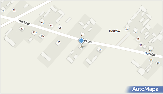 Borków, Borków, 38, mapa Borków