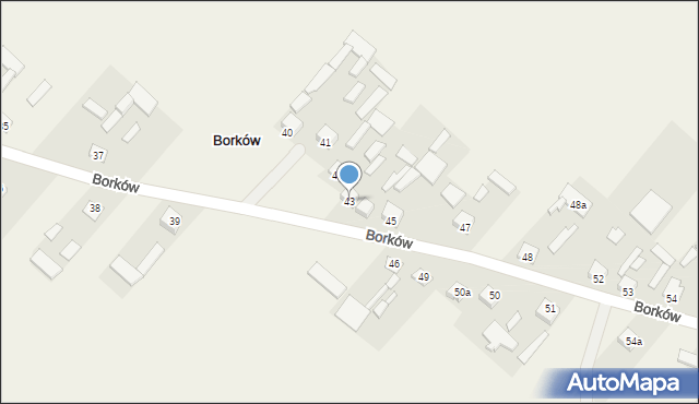 Borków, Borków, 43, mapa Borków