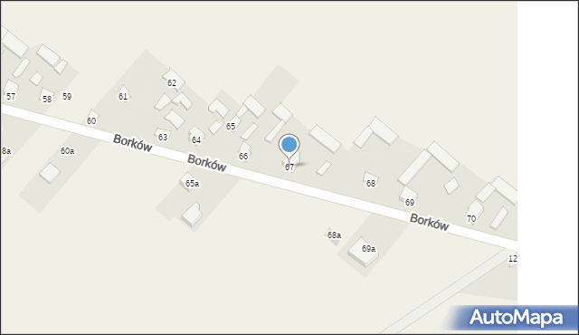 Borków, Borków, 67, mapa Borków
