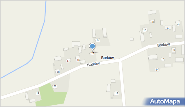 Borków, Borków, 15, mapa Borków