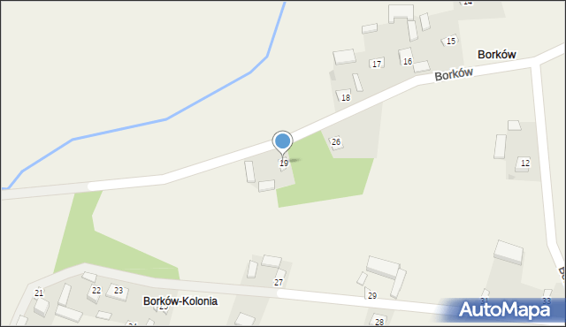 Borków, Borków, 19, mapa Borków