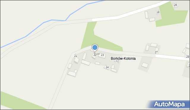 Borków, Borków, 22, mapa Borków