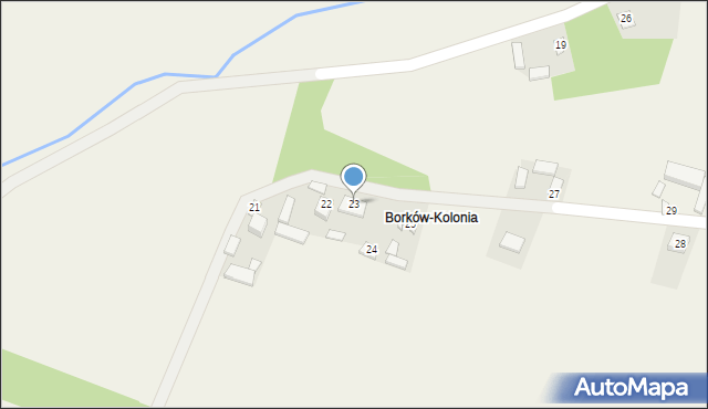 Borków, Borków, 23, mapa Borków