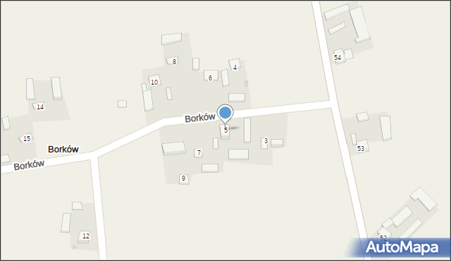 Borków, Borków, 5, mapa Borków