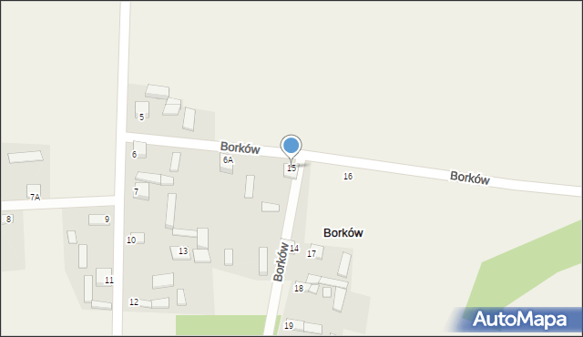 Borków, Borków, 15, mapa Borków