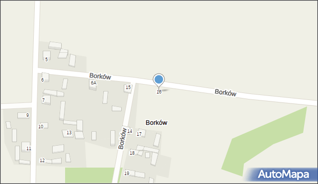 Borków, Borków, 16, mapa Borków