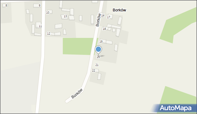 Borków, Borków, 20, mapa Borków