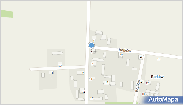 Borków, Borków, 6, mapa Borków