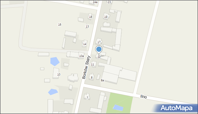 Borków Stary, Borków Stary, 12, mapa Borków Stary