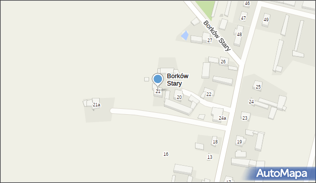 Borków Stary, Borków Stary, 21, mapa Borków Stary