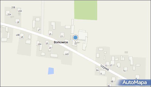 Borkowice, Borkowice, 12, mapa Borkowice