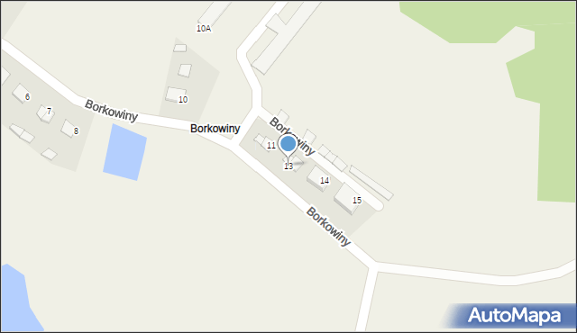 Borkowiny, Borkowiny, 13, mapa Borkowiny