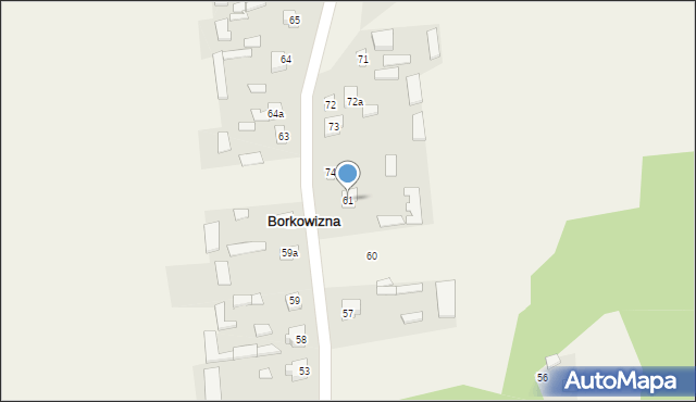 Borkowizna, Borkowizna, 61, mapa Borkowizna