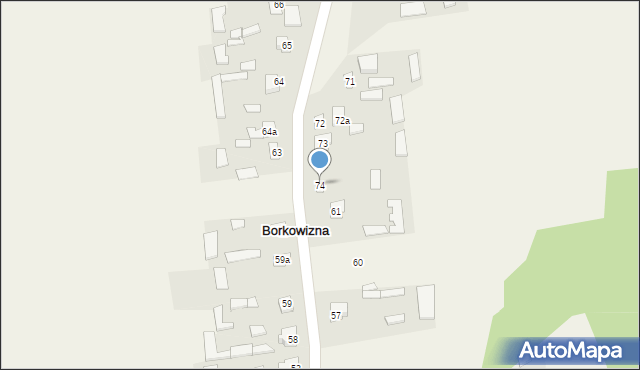 Borkowizna, Borkowizna, 74, mapa Borkowizna