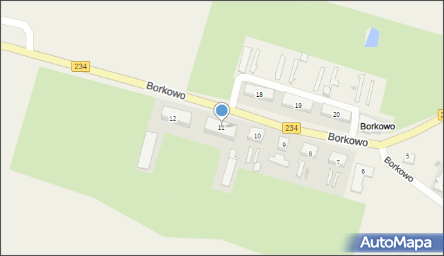 Borkowo, Borkowo, 11, mapa Borkowo