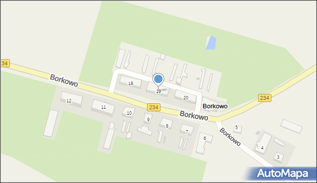 Borkowo, Borkowo, 19, mapa Borkowo