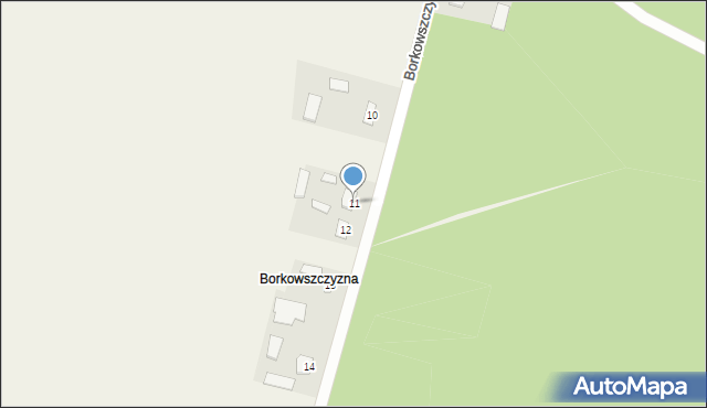 Borkowszczyzna, Borkowszczyzna, 11, mapa Borkowszczyzna