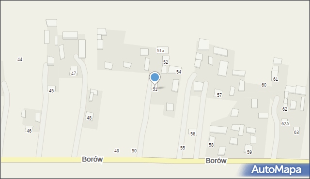 Borów, Borów, 51, mapa Borów