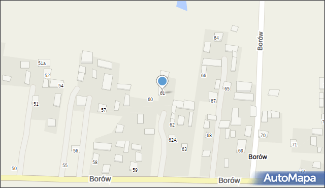 Borów, Borów, 61, mapa Borów