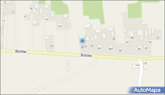 Borów, Borów, 82, mapa Borów