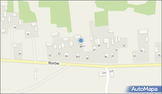 Borów, Borów, 85, mapa Borów