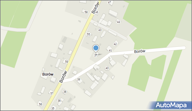 Borów, Borów, 37, mapa Borów