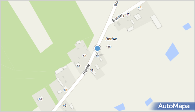 Borów, Borów, 57, mapa Borów