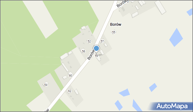 Borów, Borów, 61, mapa Borów