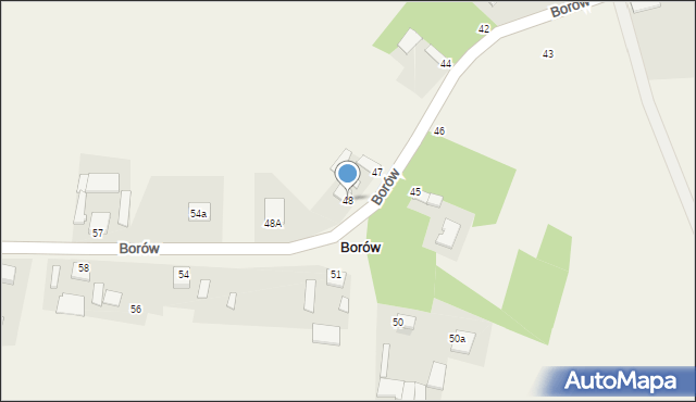 Borów, Borów, 48, mapa Borów