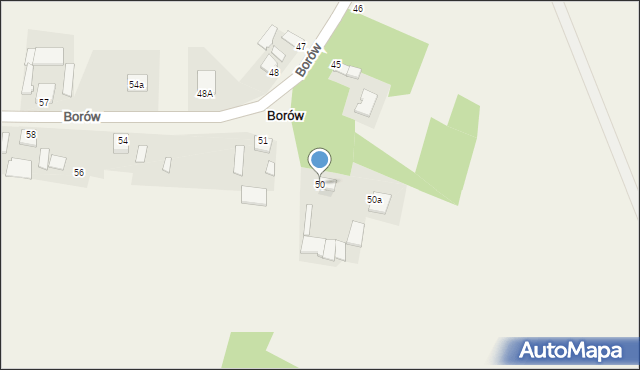 Borów, Borów, 50, mapa Borów