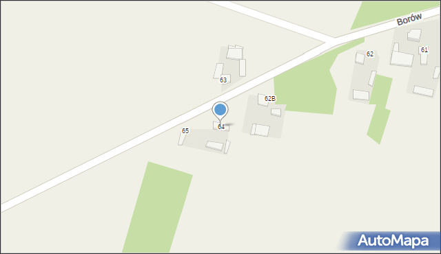 Borów, Borów, 64, mapa Borów