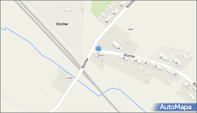 Borów, Borów, 47, mapa Borów