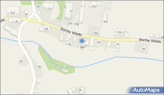 Borów Wielki, Borów Wielki, 58A, mapa Borów Wielki