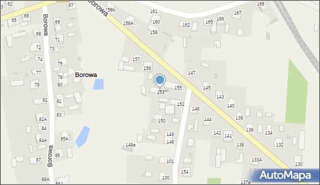 Borowa, Borowa, 153, mapa Borowa
