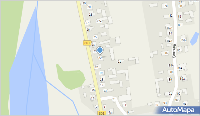 Borowa, Borowa, 22, mapa Borowa