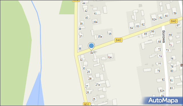Borowa, Borowa, 34, mapa Borowa
