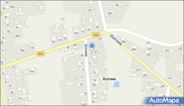 Borowa, Borowa, 70, mapa Borowa