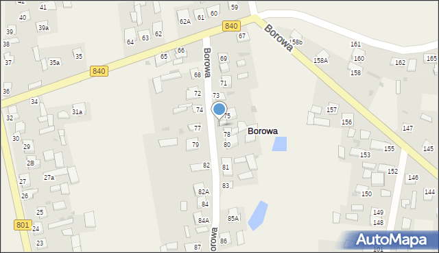 Borowa, Borowa, 76, mapa Borowa