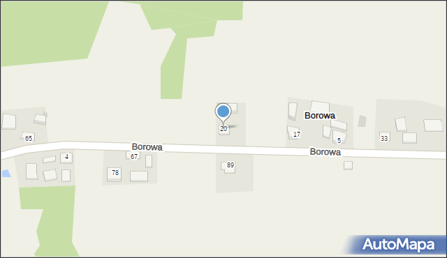 Borowa, Borowa, 20, mapa Borowa