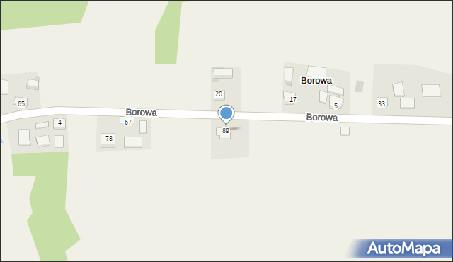 Borowa, Borowa, 89, mapa Borowa