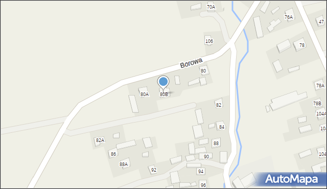 Borowa, Borowa, 80B, mapa Borowa