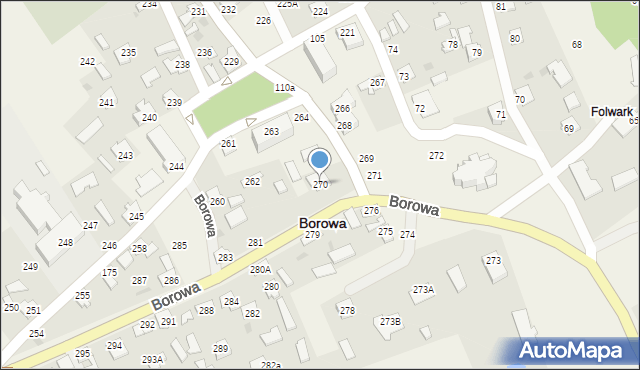 Borowa, Borowa, 270, mapa Borowa