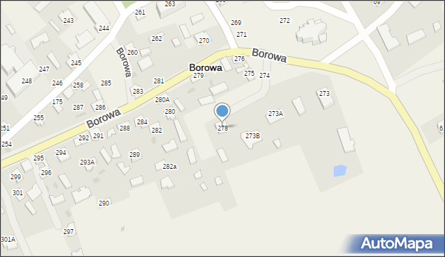 Borowa, Borowa, 278, mapa Borowa