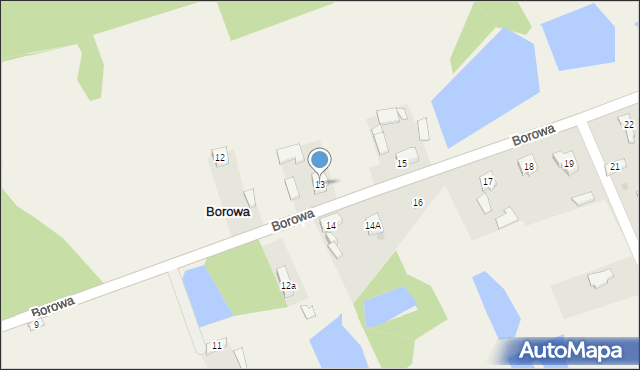 Borowa, Borowa, 13, mapa Borowa