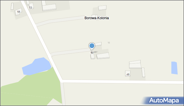 Borowa, Borowa, 50, mapa Borowa