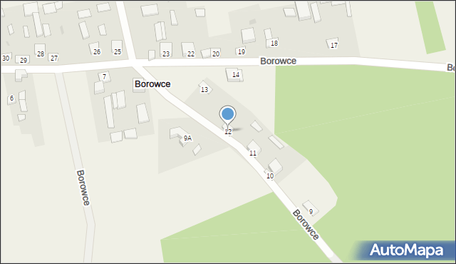 Borowce, Borowce, 12, mapa Borowce